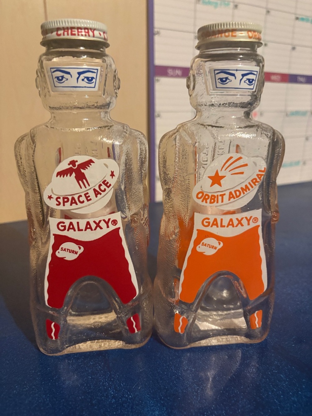 Galaxy Space Ace & Orbit Admiral Glass Bottle Set - Red & Orange
